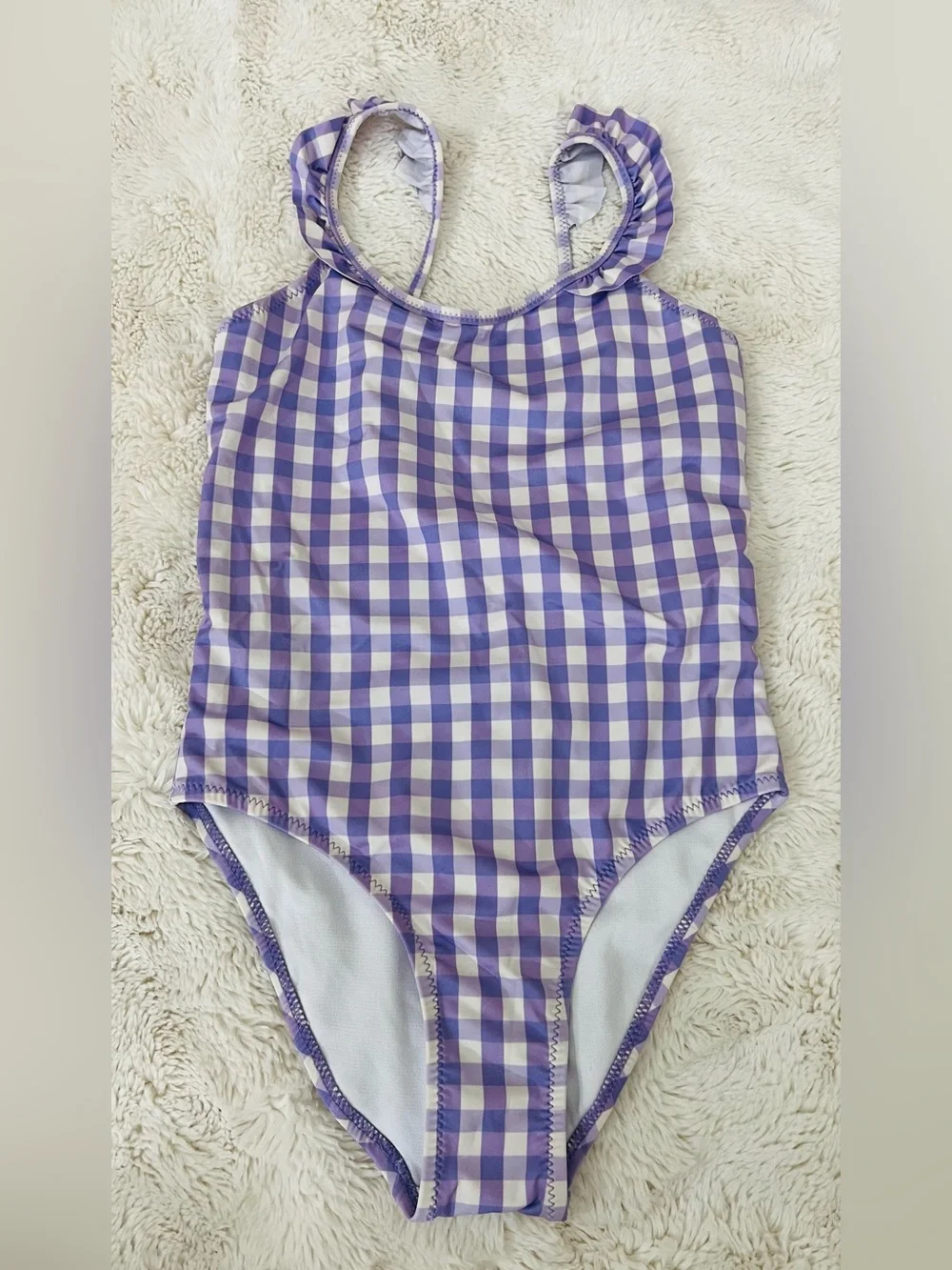 Zara Purple and White Gingham One-Piece Swim/Intimates
